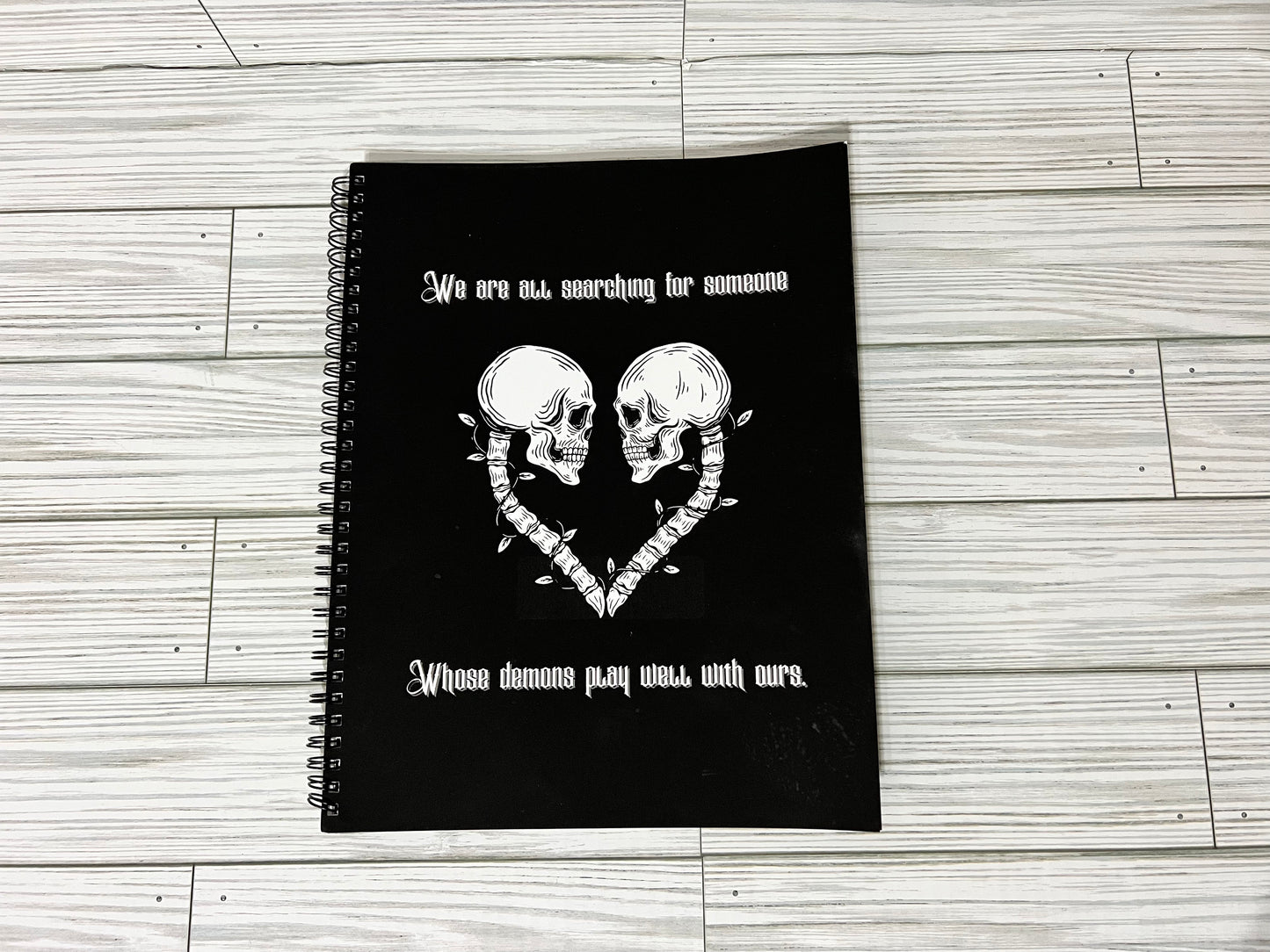 Spiral Notebook: Love with your Demons/ Dark Humor Spiral Journal/ Goth Vibes - Soft Touch Cover