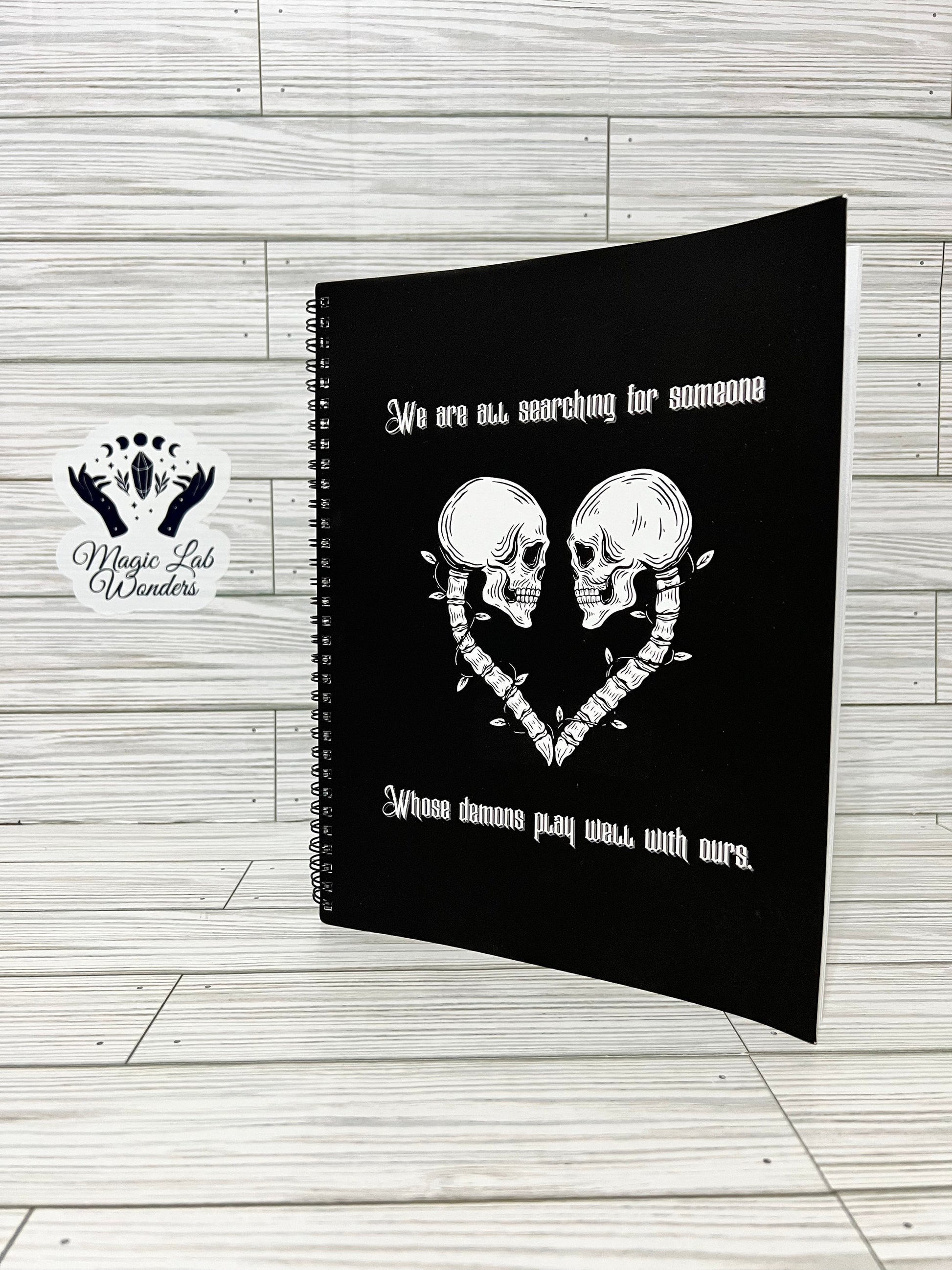 Spiral Notebook: Love with your Demons/ Dark Humor Spiral Journal/ Goth Vibes - Soft Touch Cover