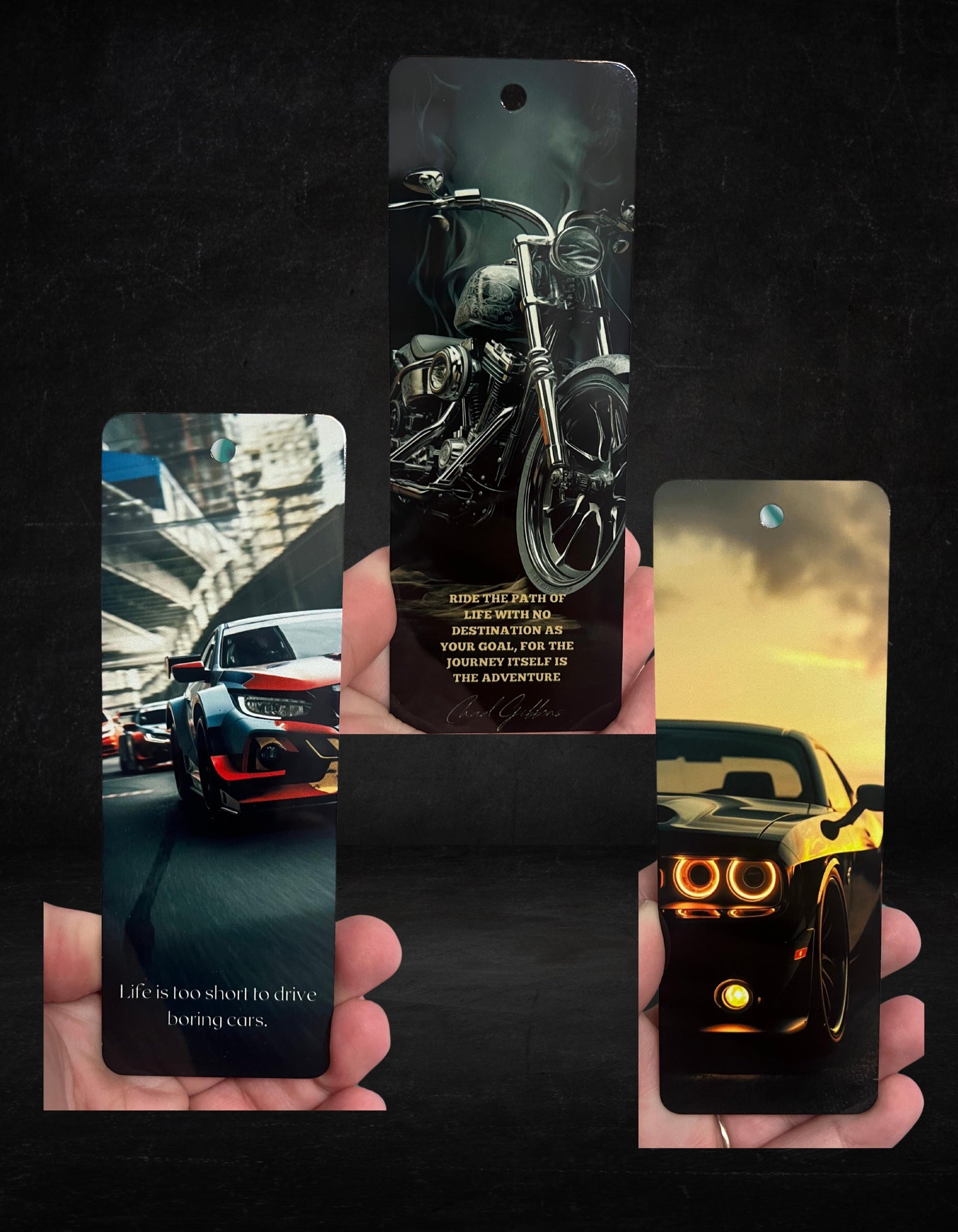 Car/Motorcycle Lovers-Bookmark-Bendable Metal, ONE Side Only